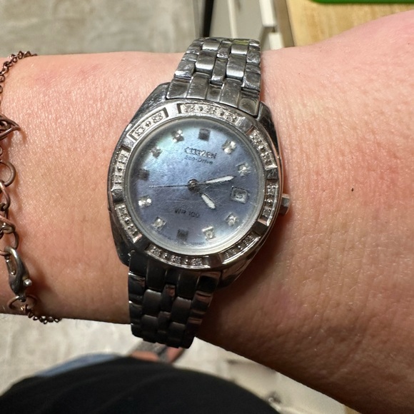 Citizen Quartz Womens Crystal Accent Silver Stainless Steel Bracelet Watch main image 4